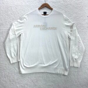 New Armani Exchange Sweater Men's XL Off White Long Sleeve Style  XM001260